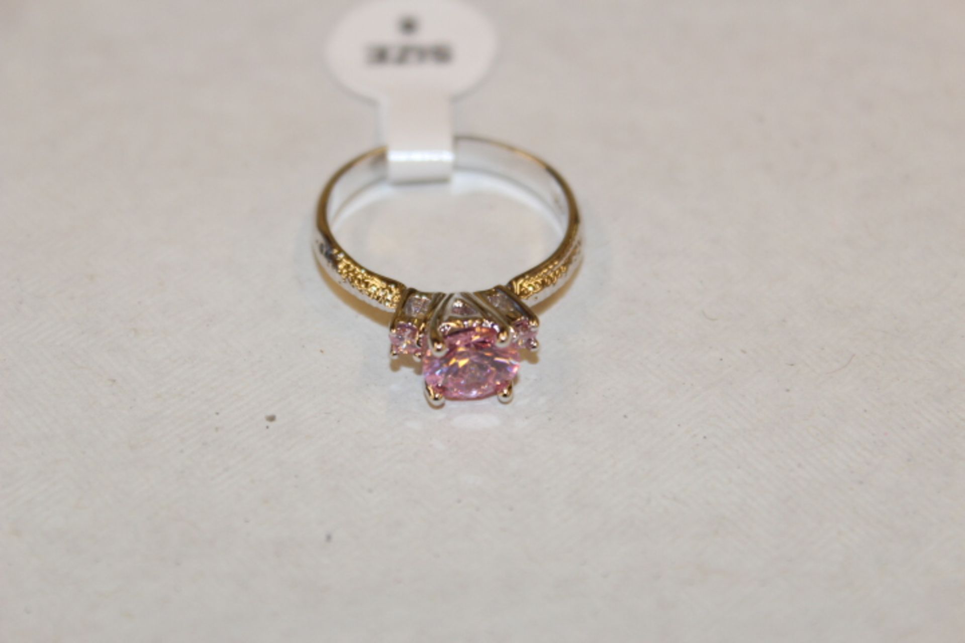 Round Cut Pink Topaz Silver Ring