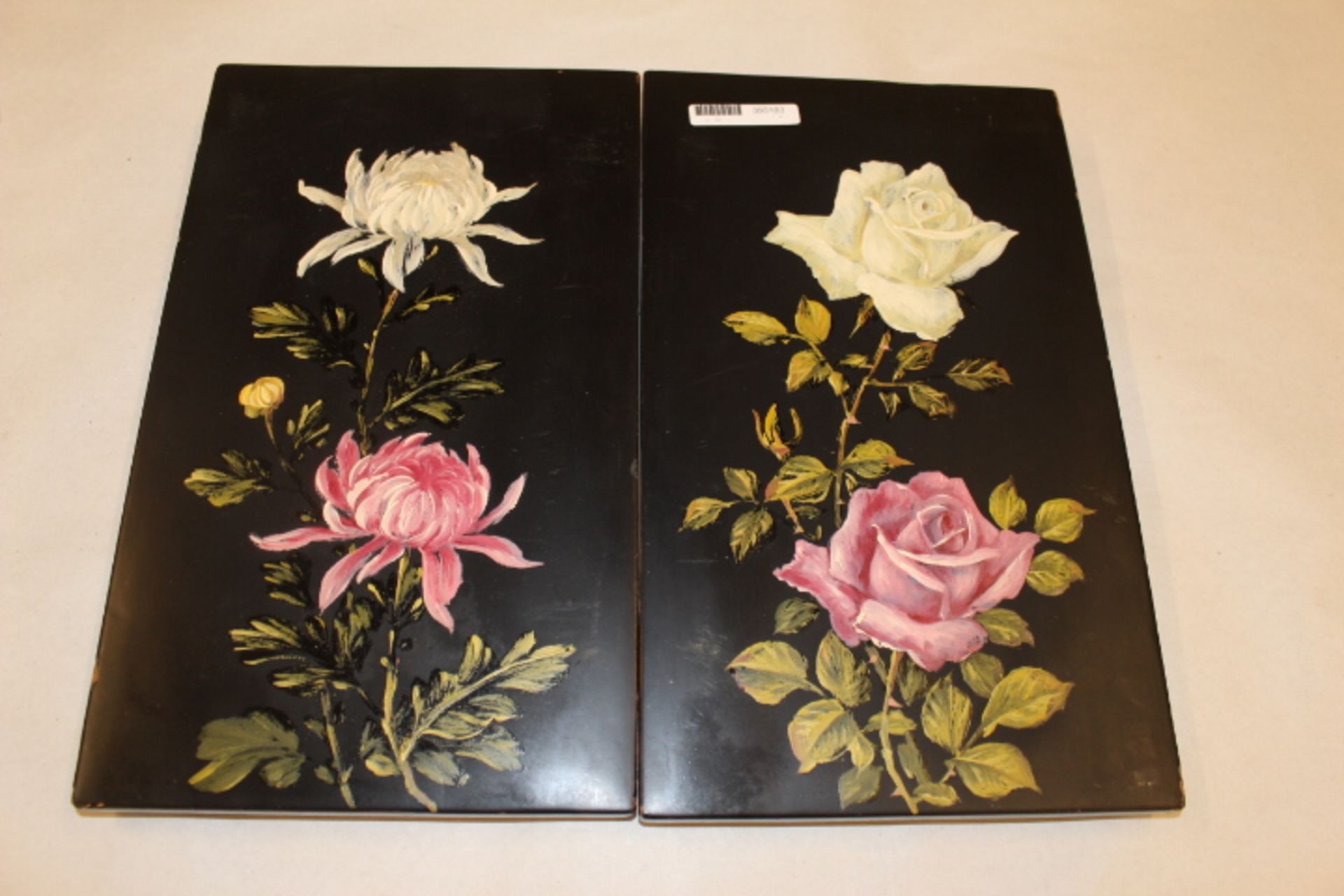 Two Floral Painted Panels