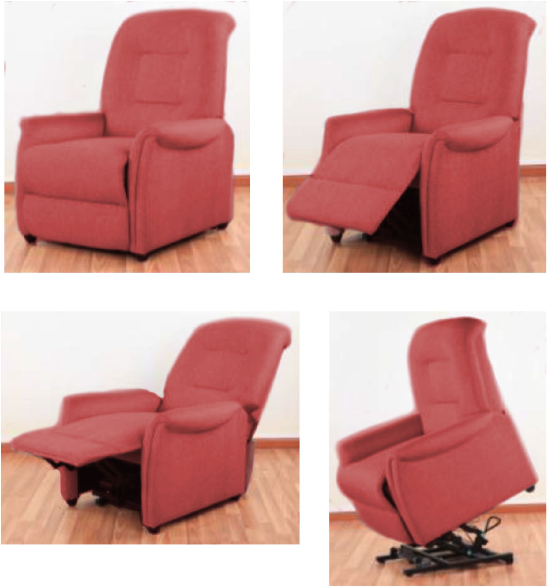 V  Grade A Red Velour Rise & Recline Electric Chair With Remote Control Brand New In Box RRP £999 - Image 2 of 2