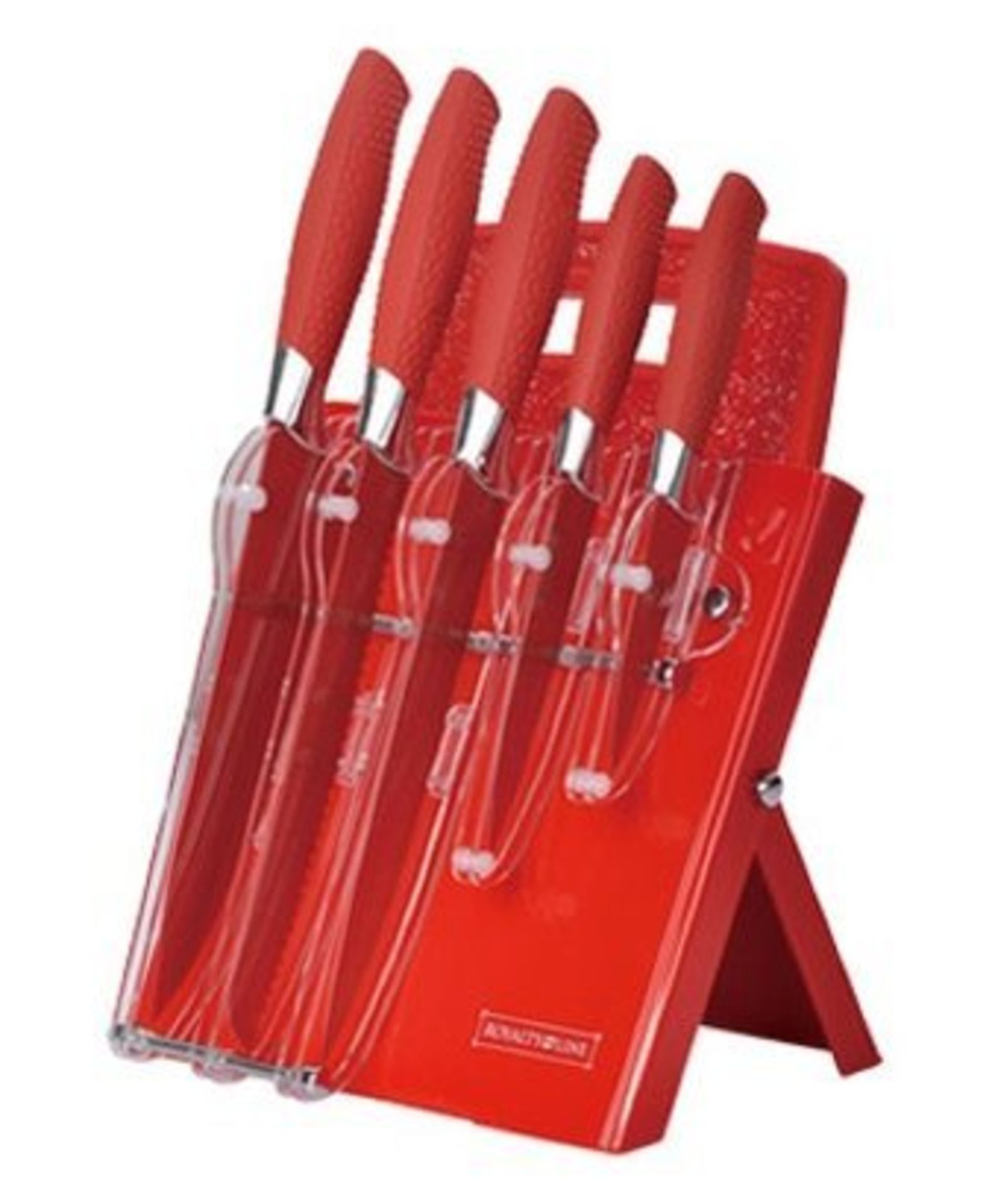 V  Grade A 7 piece Non Stick Anti Bacterial Professional Knife Set With Acrylic Stand RRP159 Euros X