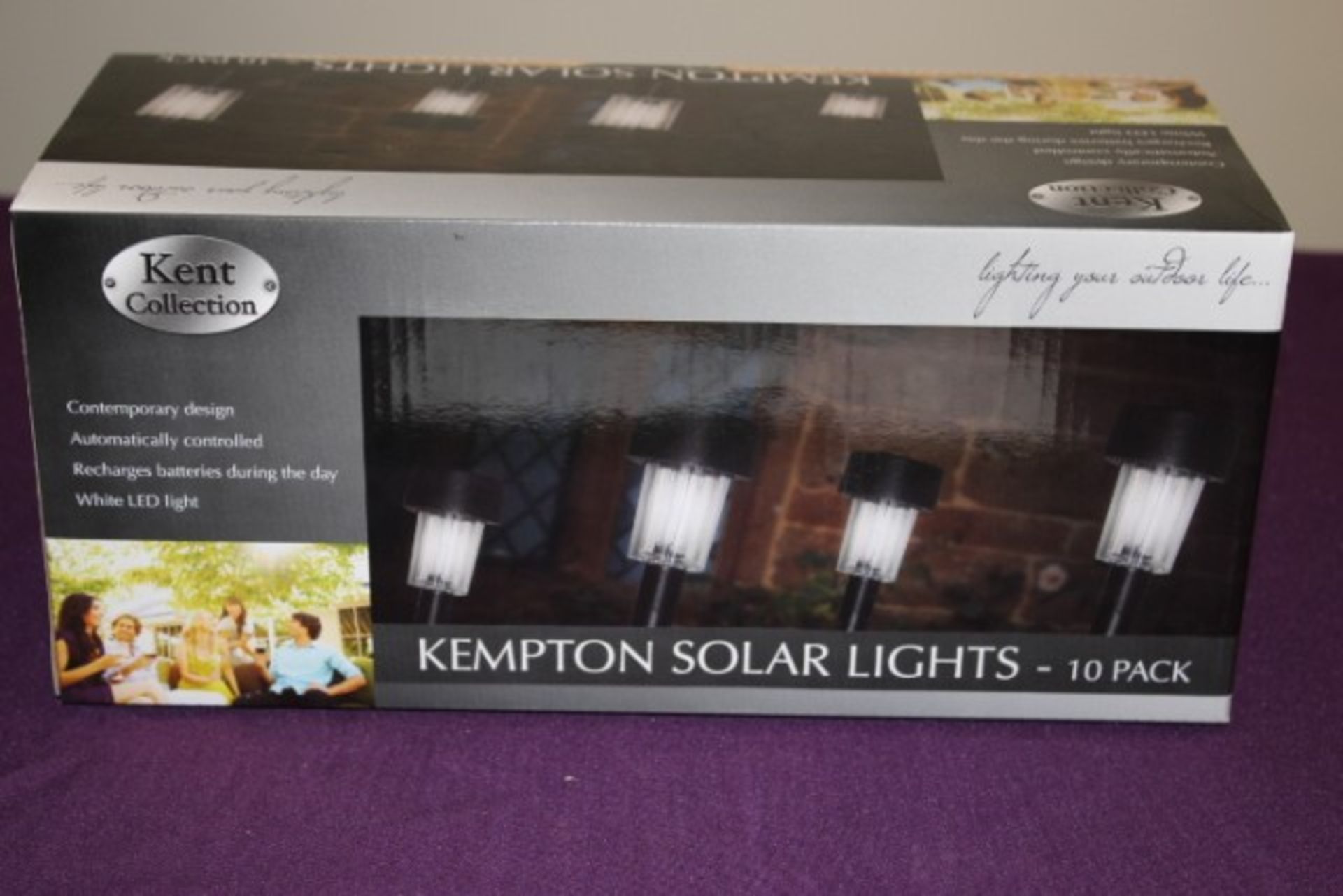 V  Grade A Ten Pack Contemporary Kempton Solar Lights - Image 2 of 2