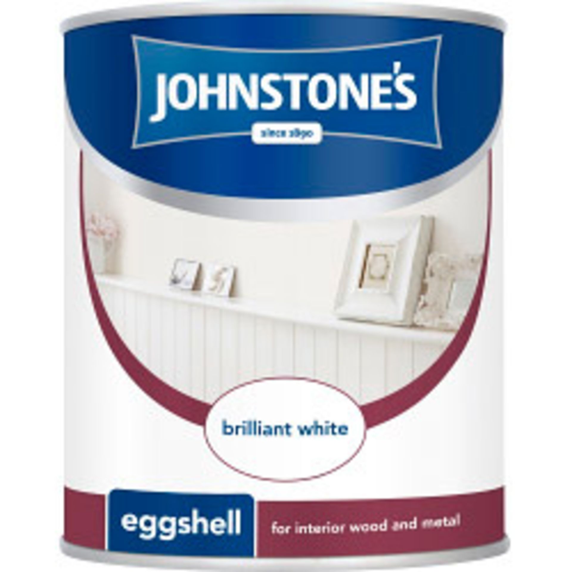 V  Grade A Johnstones 1.25L Brilliant White Eggshell Paint