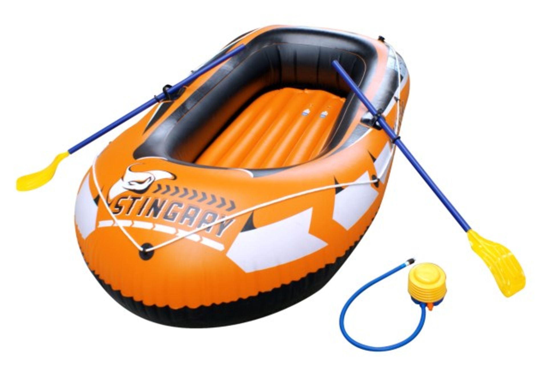 V  Grade A Extra Large Three Man Dinghy With Oars, Pump Etc RRP £99.99