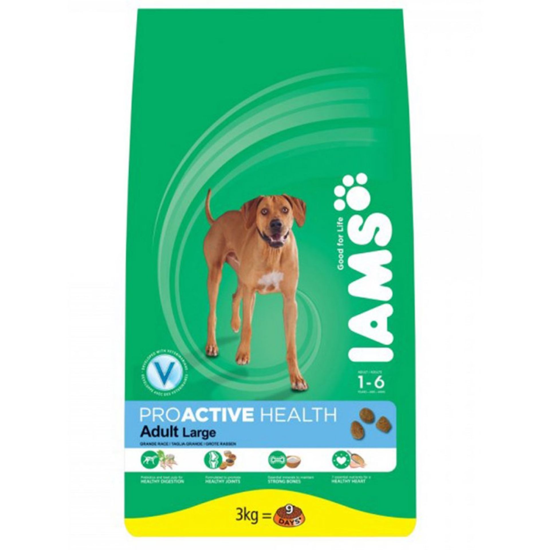 V  Grade A Iams 10Kg Bag Of Adult Large Dog Food 1-6 Years RRP £27.99 BB11615