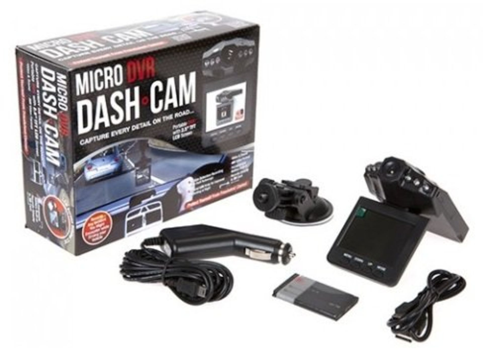 V  Grade A MicroDVR dash cam With LCD Screen And Accessories RRP79.99 - Image 2 of 2