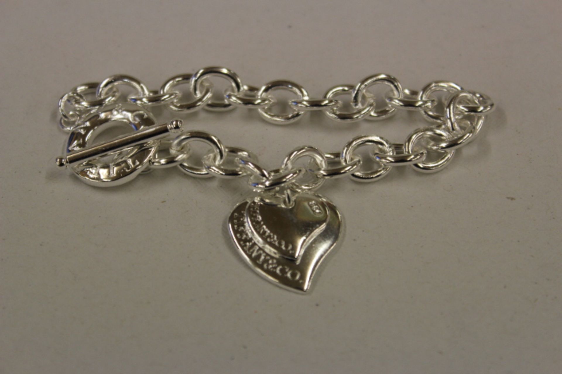 T Bar & Heart Charms Bracelet