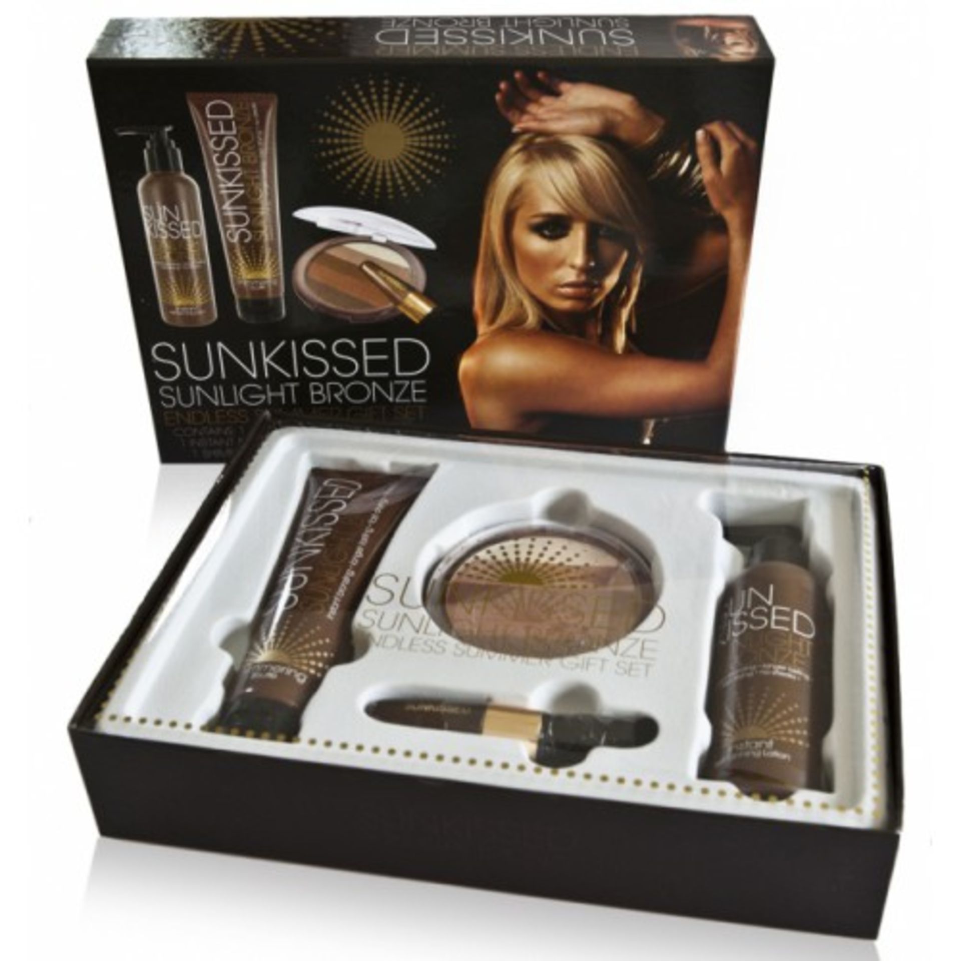 V  Grade A Sunkissed Sunlight Bronze Endless Summer Gift Set incl Bronzing powder & brush, tanning