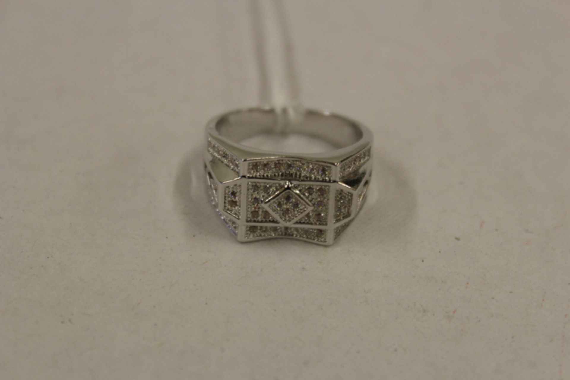 WM White Stone Ring