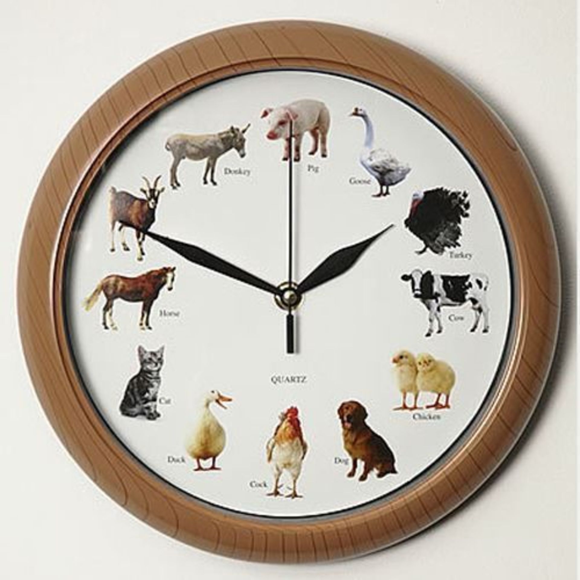 V Grade A Animal Sound Wall Clock RRP £39.99 (12 Animal Sounds - Goes Quiet At Dusk) X 12  Bid price