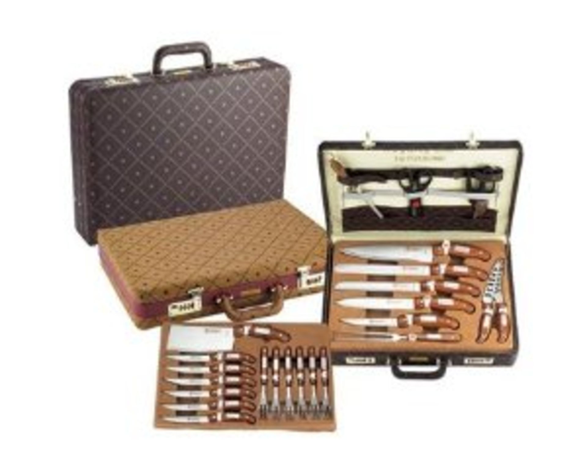 V Grade A 25pc Profesional Knife & Cutlery Set in Fitted Case RRP 680 euros X  5  Bid price to be