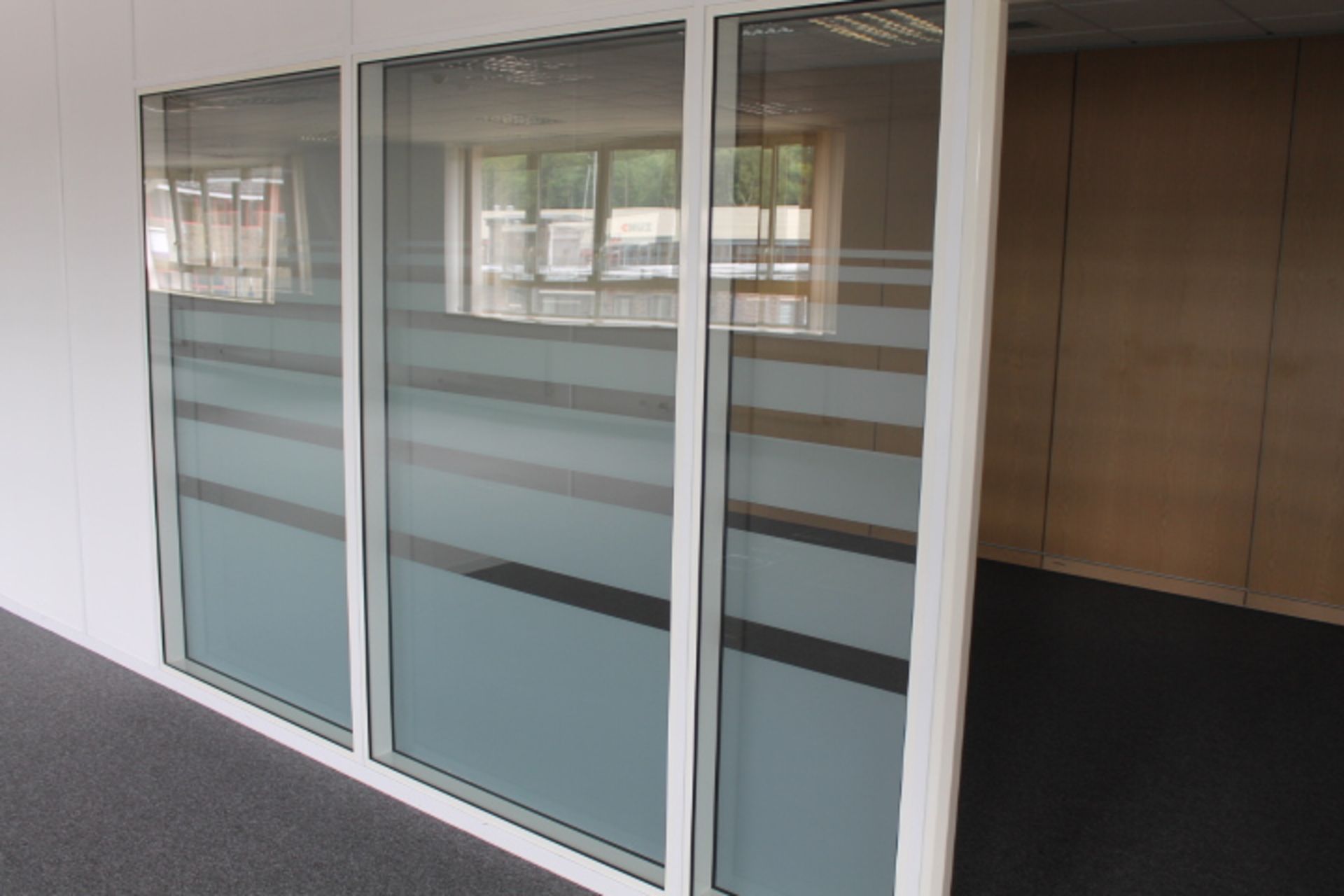 Three Double Glazed Office Partition Panels.