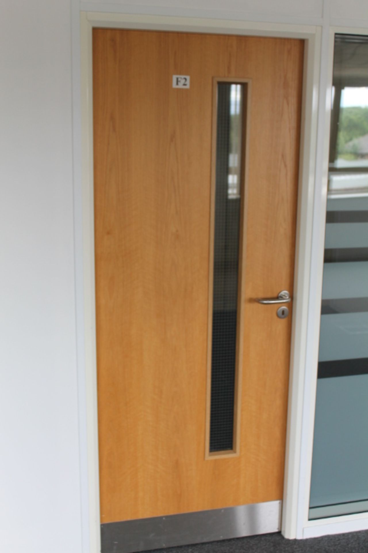 Four, Oak faced, Office Garde, Fire Doors. - Image 3 of 3