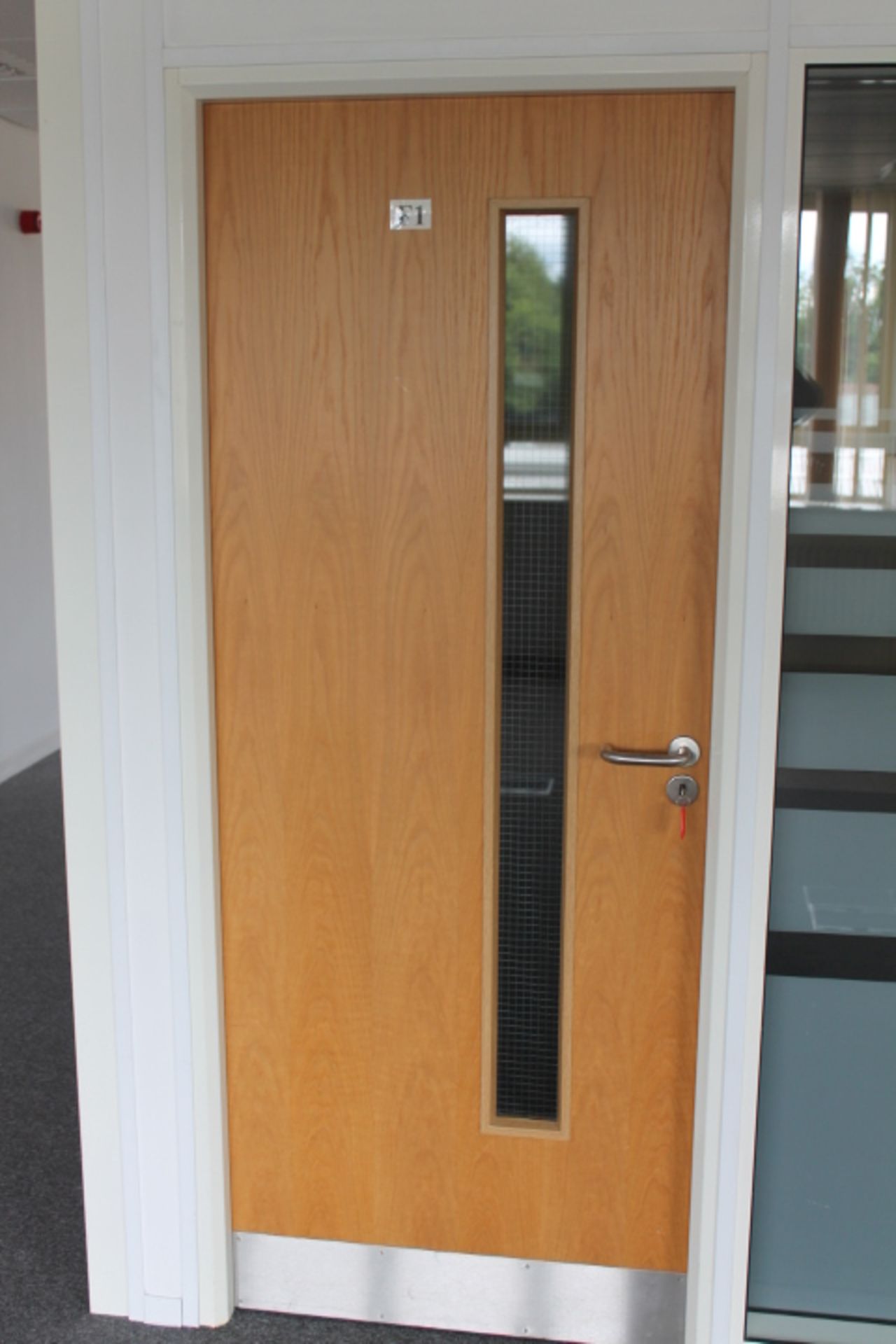 Four, Oak faced, Office Garde, Fire Doors. - Image 2 of 3