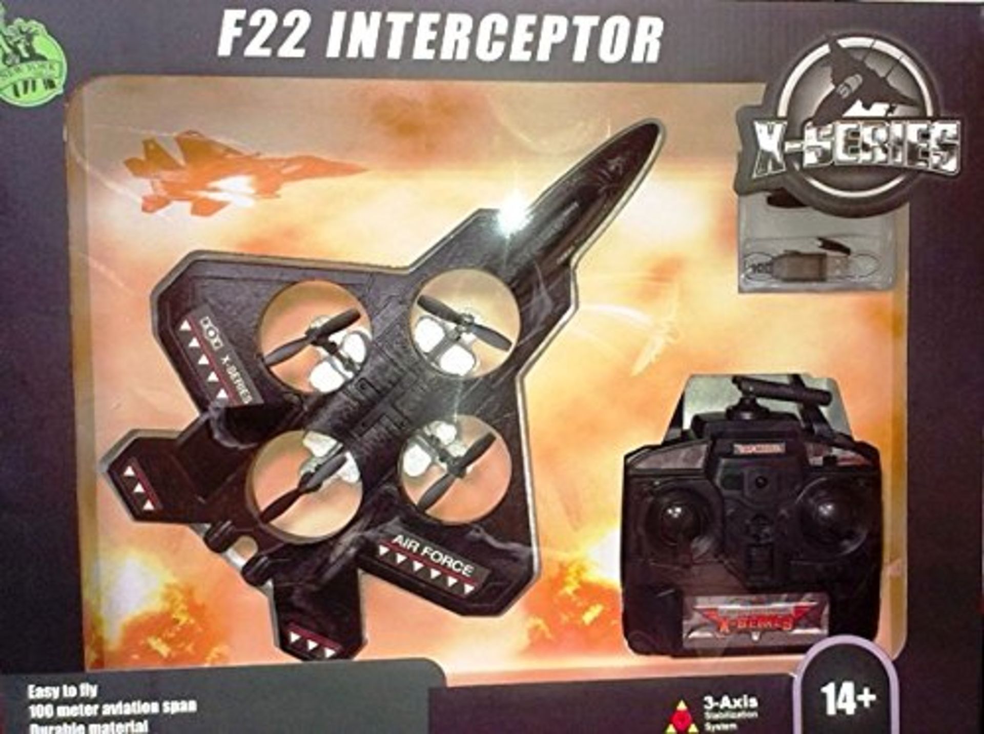 V Grade A X-series F22 Interceptor Radio Controlled Plane With 4 Channel 3 Axis Gyroscope - Image 2 of 2