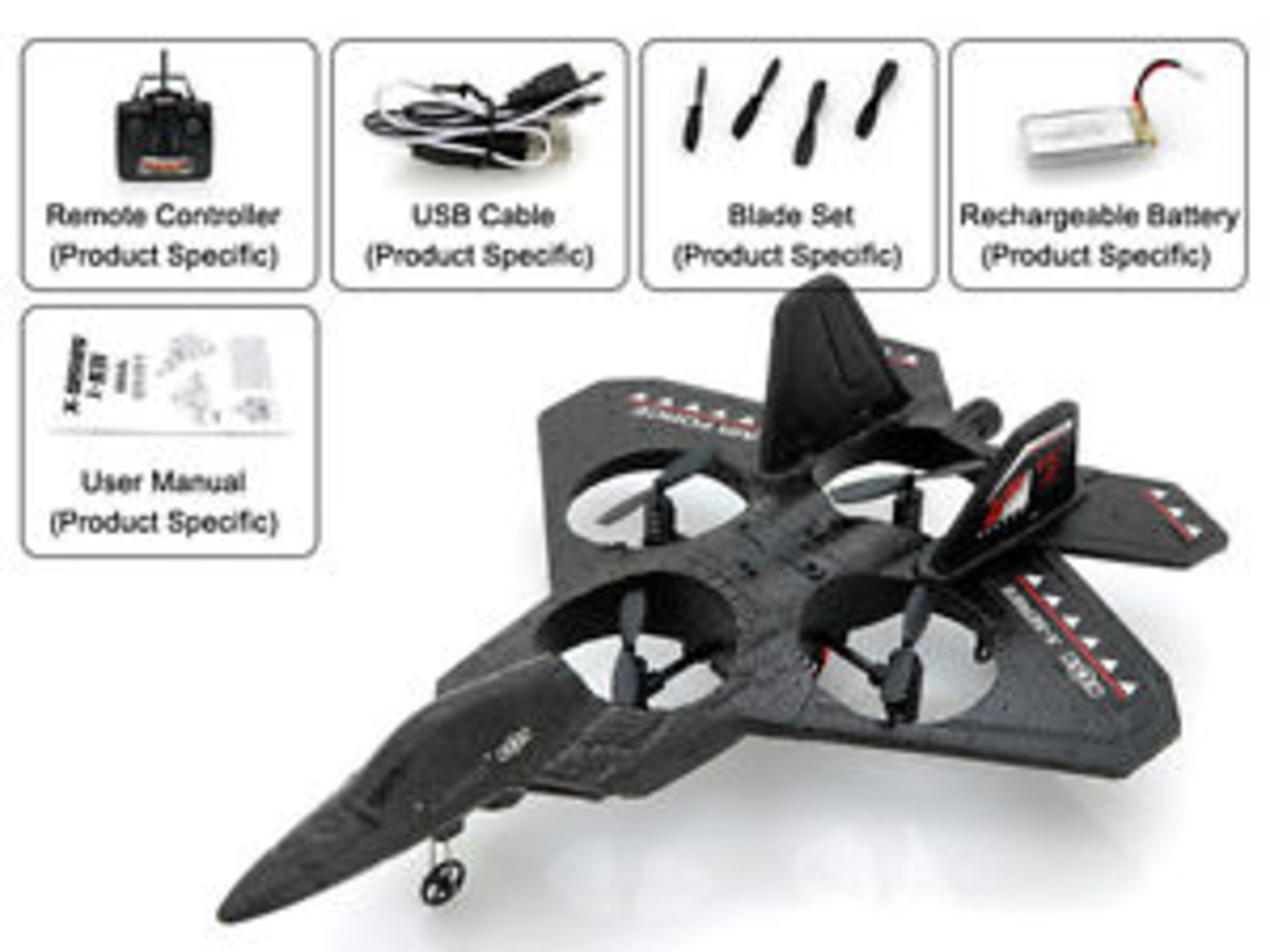 V Grade A X-series F22 Interceptor Radio Controlled Plane With 4 Channel 3 Axis Gyroscope