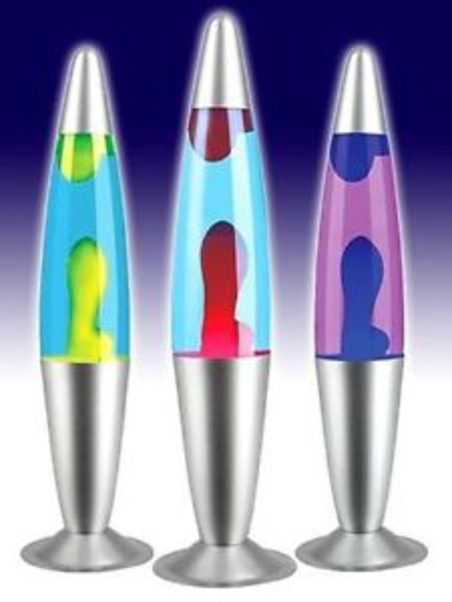 V Grade A Bullet shaped Luna lava lamp 41cm tall. Item colour may vary from picture