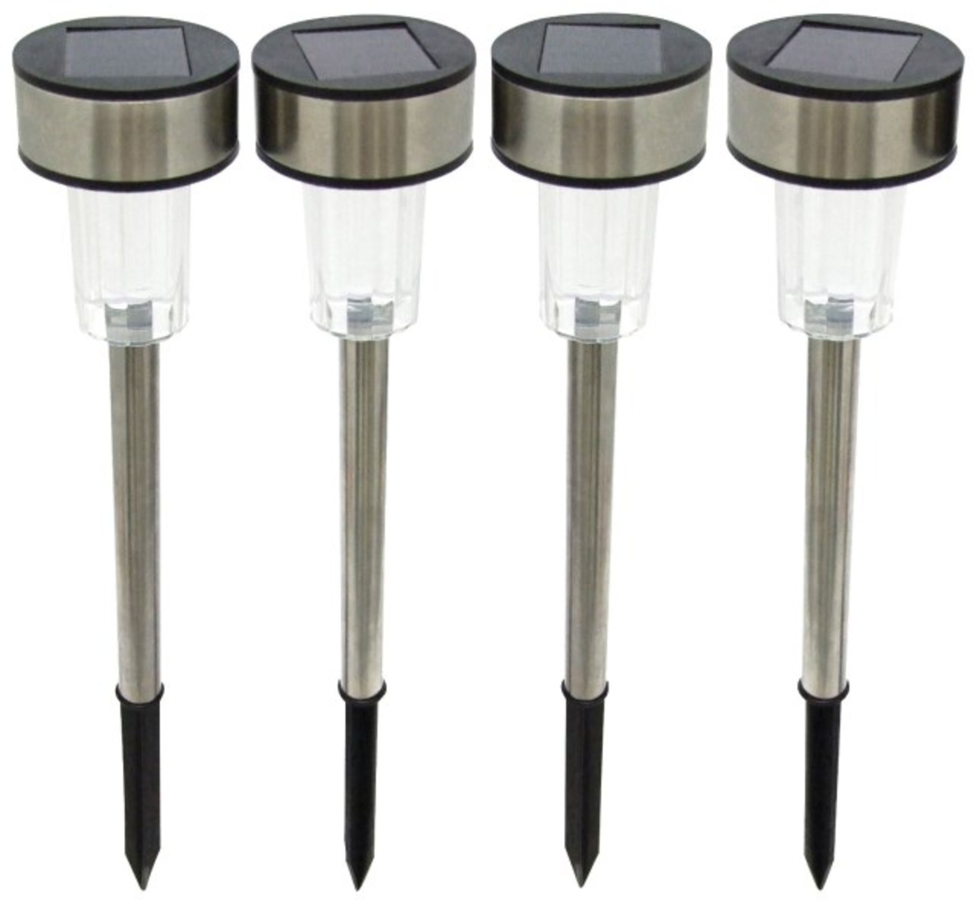 V Grade A Set Of Four Kempton Stainless Steel Solar Lights