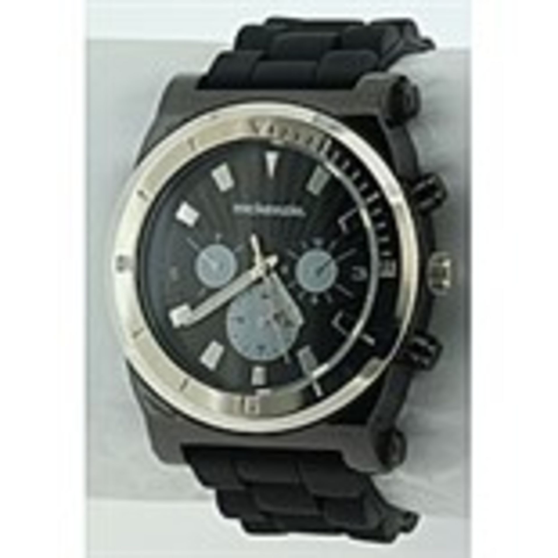 Grade U Gents Mckenzie Black Strap Three Dial Watch