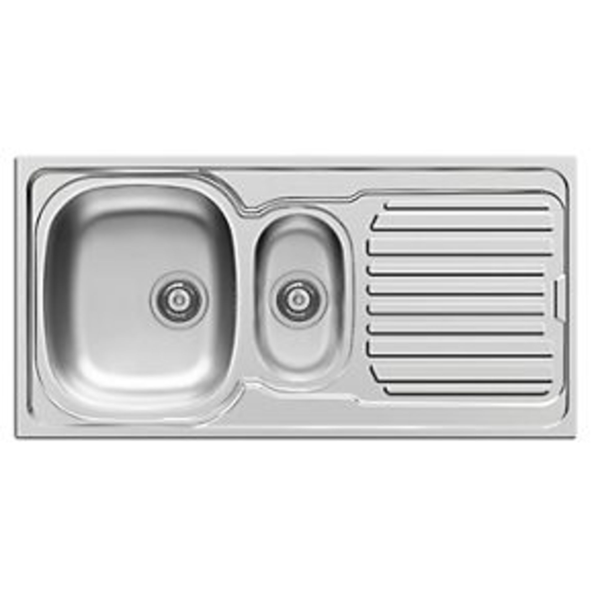 V Pyramis Aurora Kitchen Sink Stainless Steel 1½ Bowl Reversible Drainer 1000 x 500mm