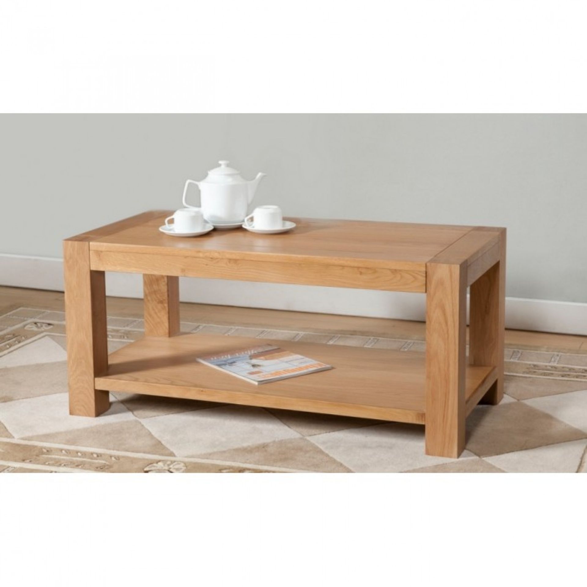 V Grade A Brand New Lucerne Oak Coffee Table With Under Shelf RRP: £159.99