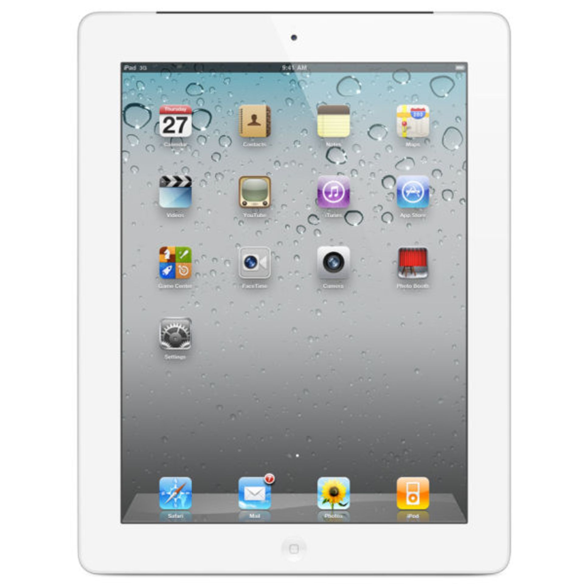 V Grade A Apple iPad 2 16GB WHITE WiFi Front And Rear Facing Cameras Boxed With Accessories