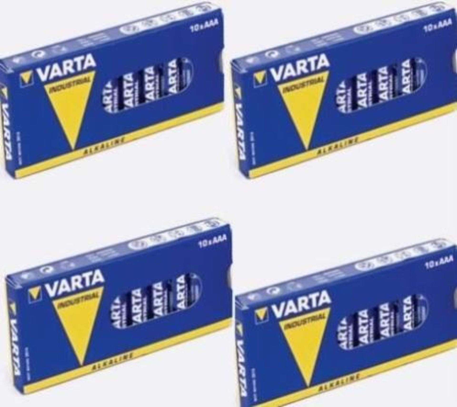 V 4 Packs of Ten (40) Varta Industrial Strength Alkaline AAA Batteries (Made In Germany)       #