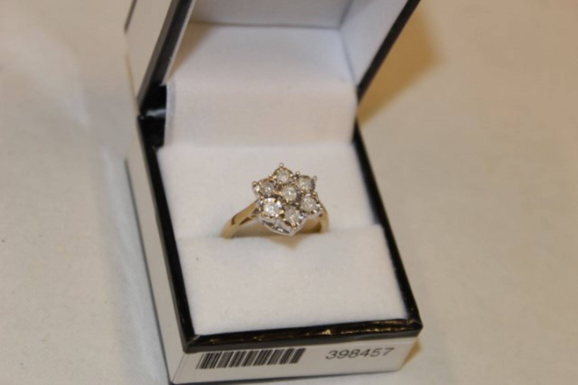 Brand New Yellow Gold 0.53ct Diamond Flower Shape Ring