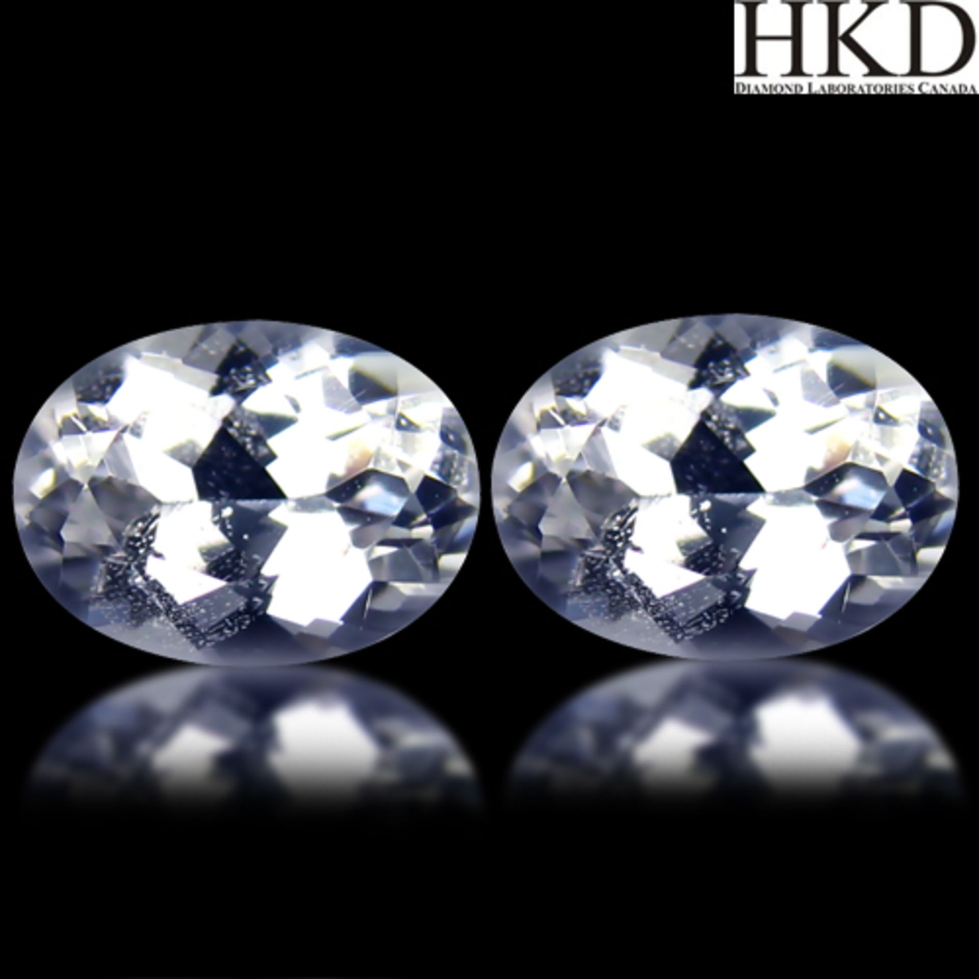 2.56ct Pair Oval Cut Natural White (Colourless) Danburite Gemstone - Comes With Valuation