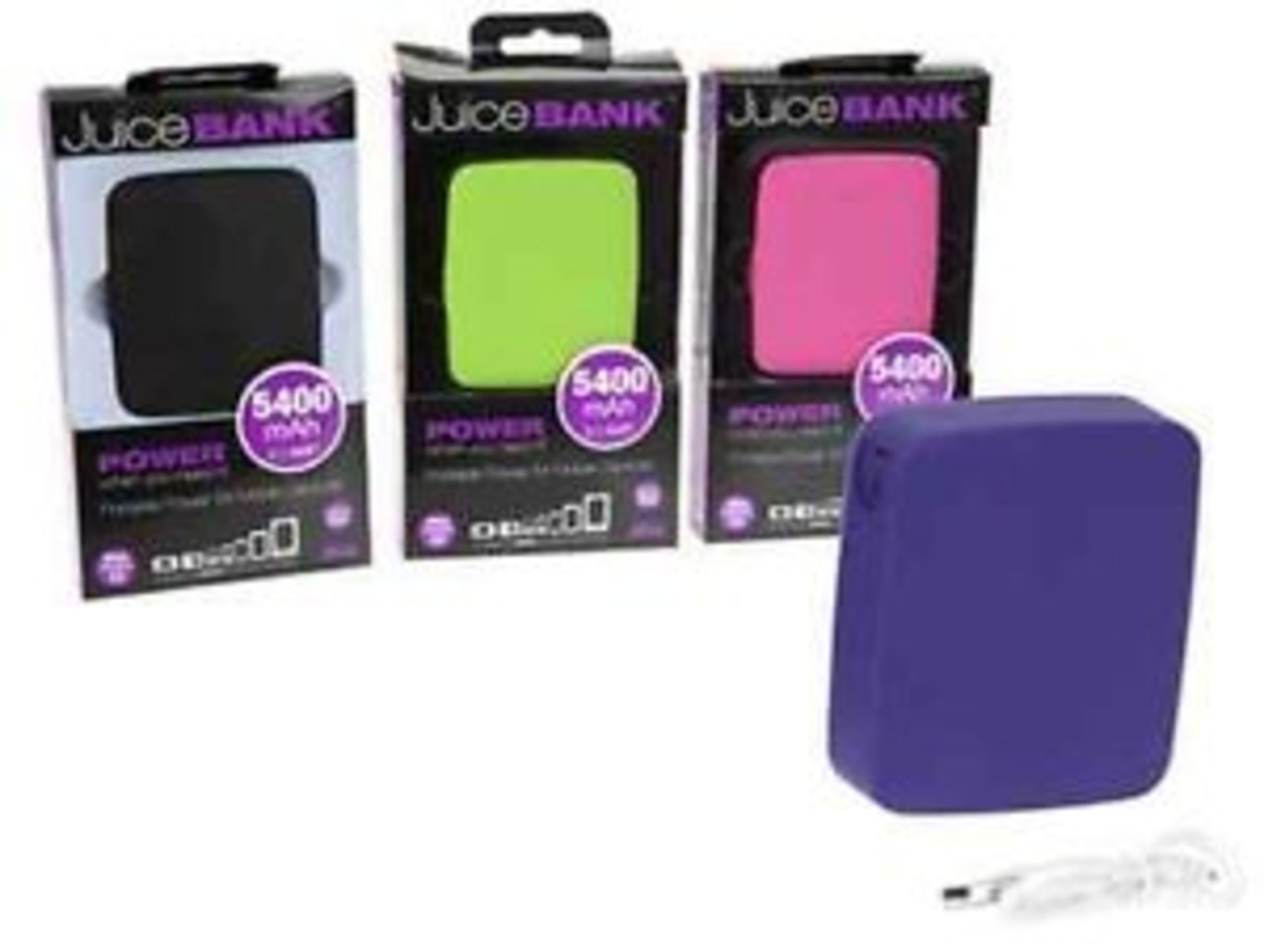 V Brand New Juice Bank 5400mAmp portable Power For Mobile Devices With Built In Torch - Colour May