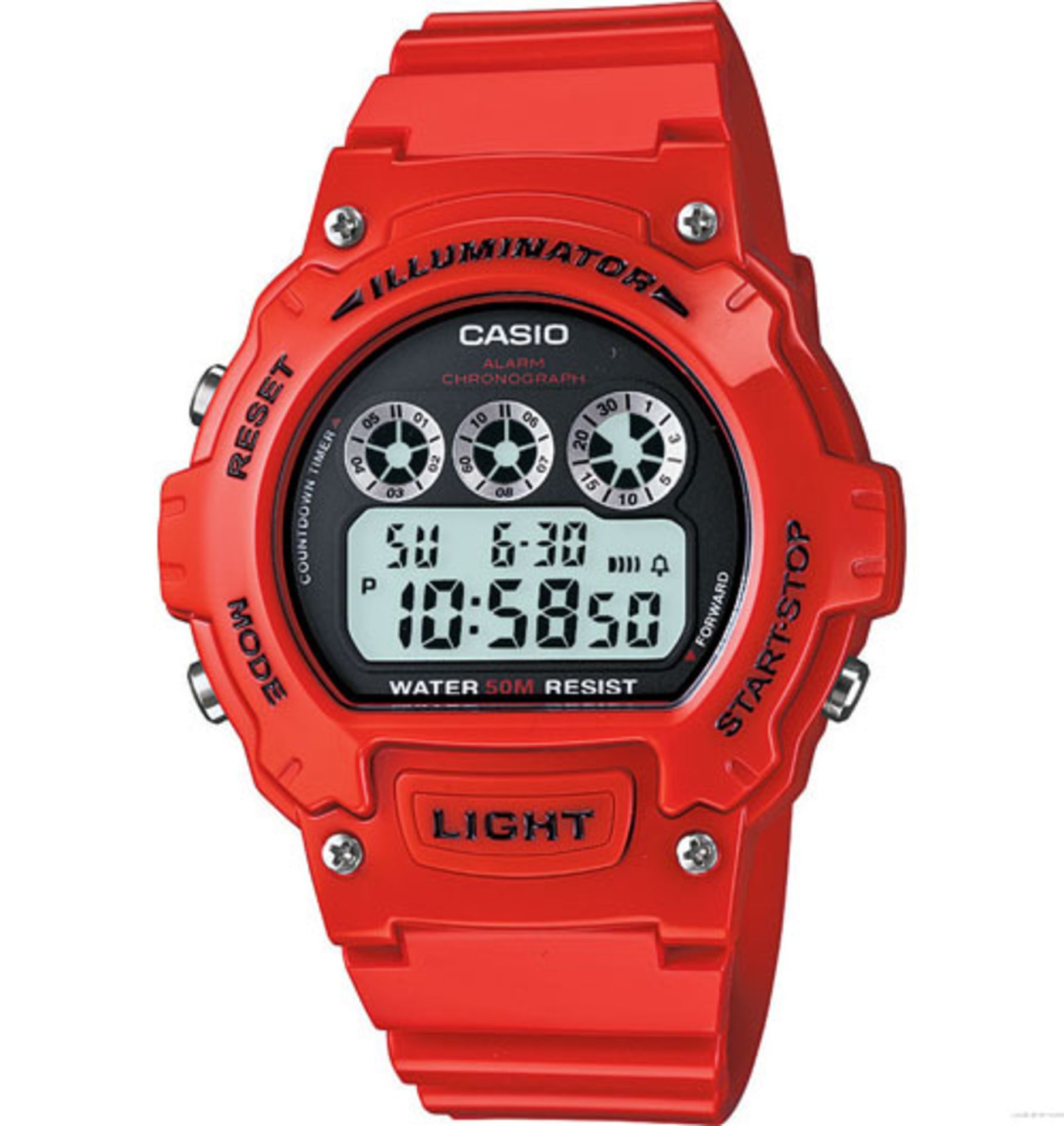 V Grade U Red Casio Illuminator Digital Watch