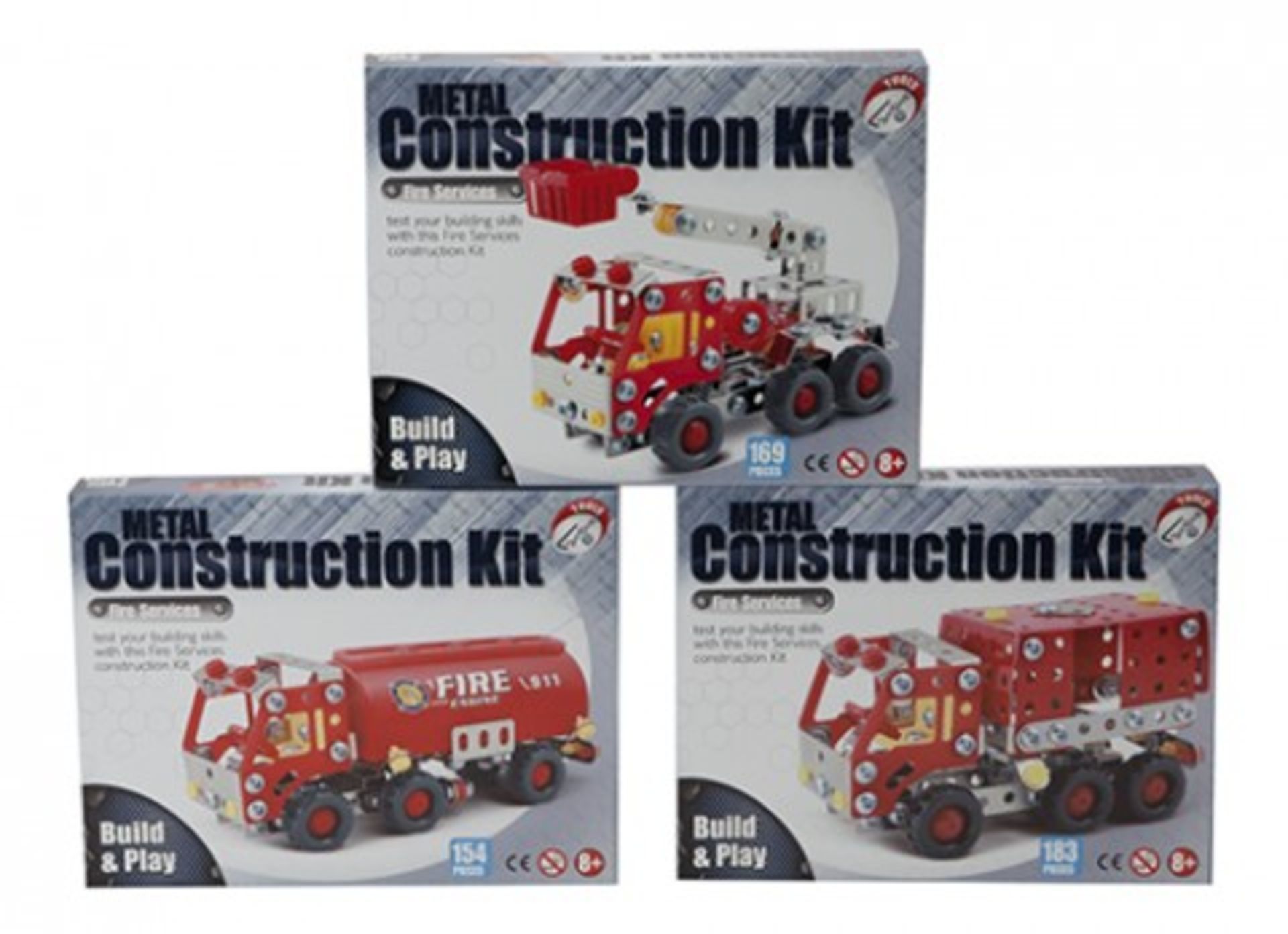 V Brand New Meccano Type Emergency Vehicle Construction Kit (Lge Kit Builds ONE Of Fire Engine/