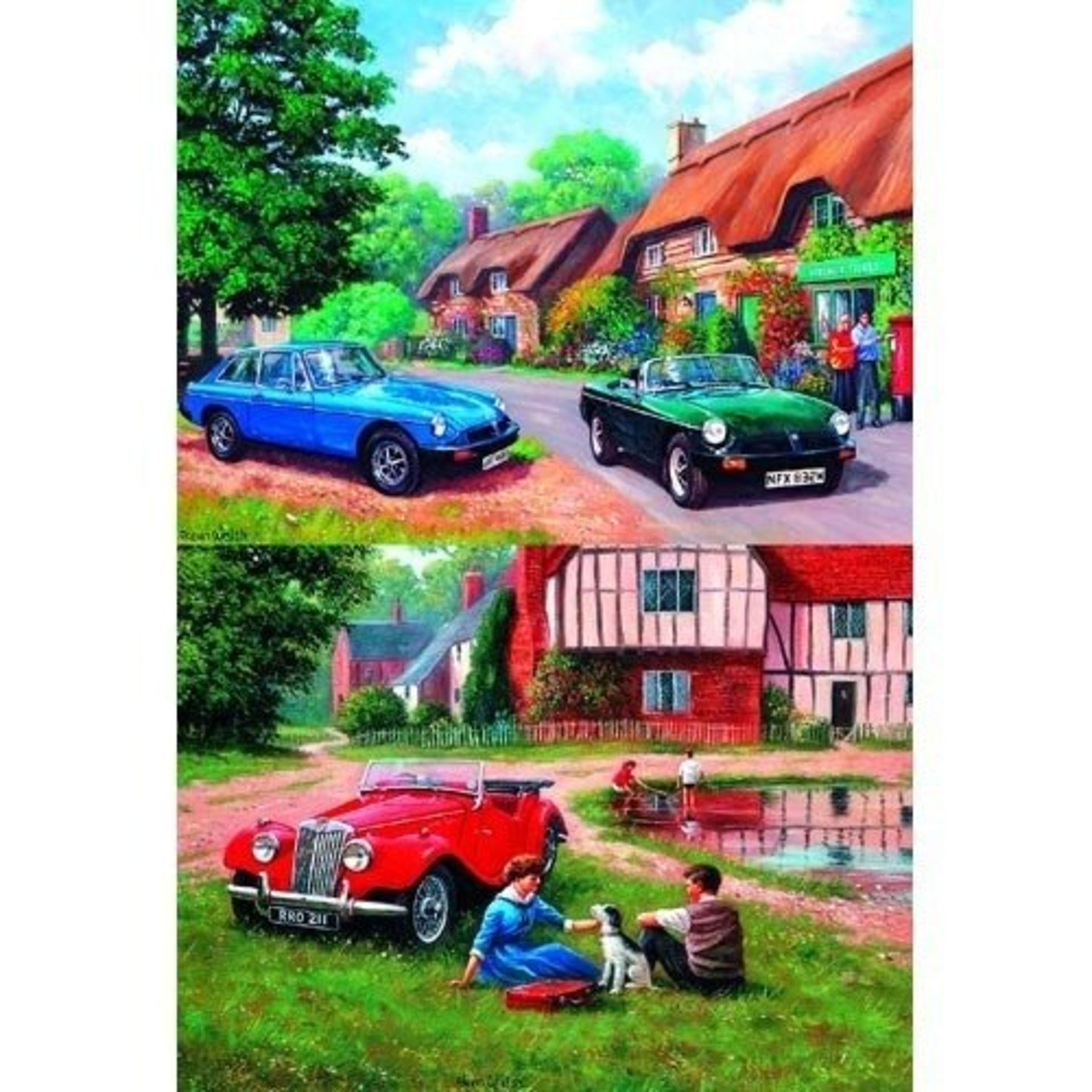 V Brand New Classic Deluxe 2 X 500 Piece Country Drive & TF For 2 Jigsaw Puzzles