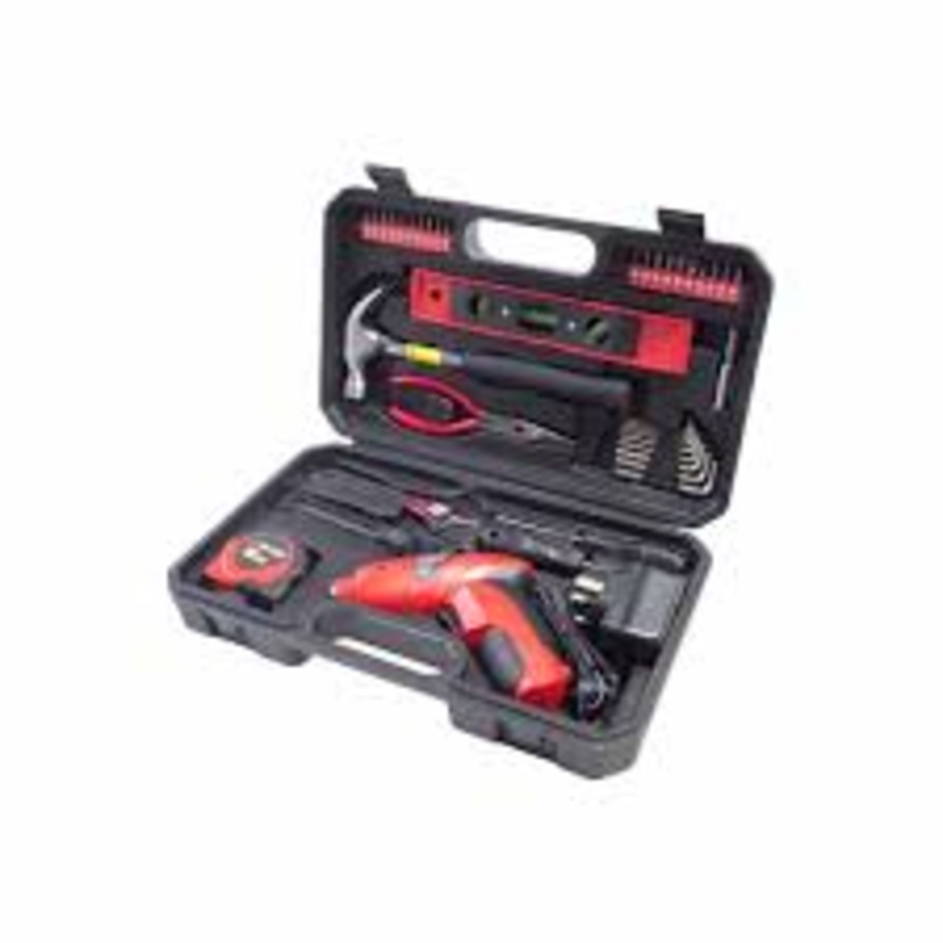 V Brand New 39pce Assorted Tool Kit To Include Rechargable Drill Screwdrivers/Wrench/Tape Measure
