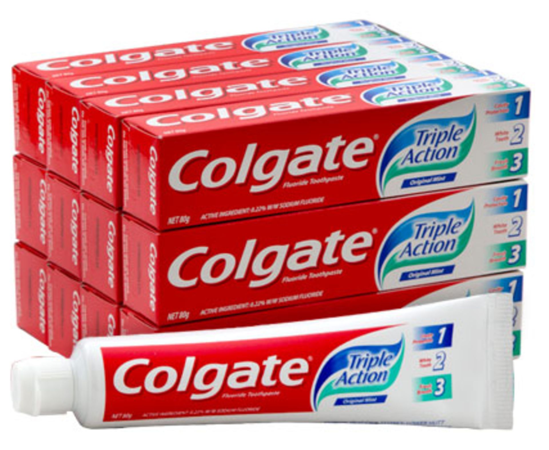V Brand New Twelve Colgate 100ml Tubes Toothpaste Triple Action Menthol