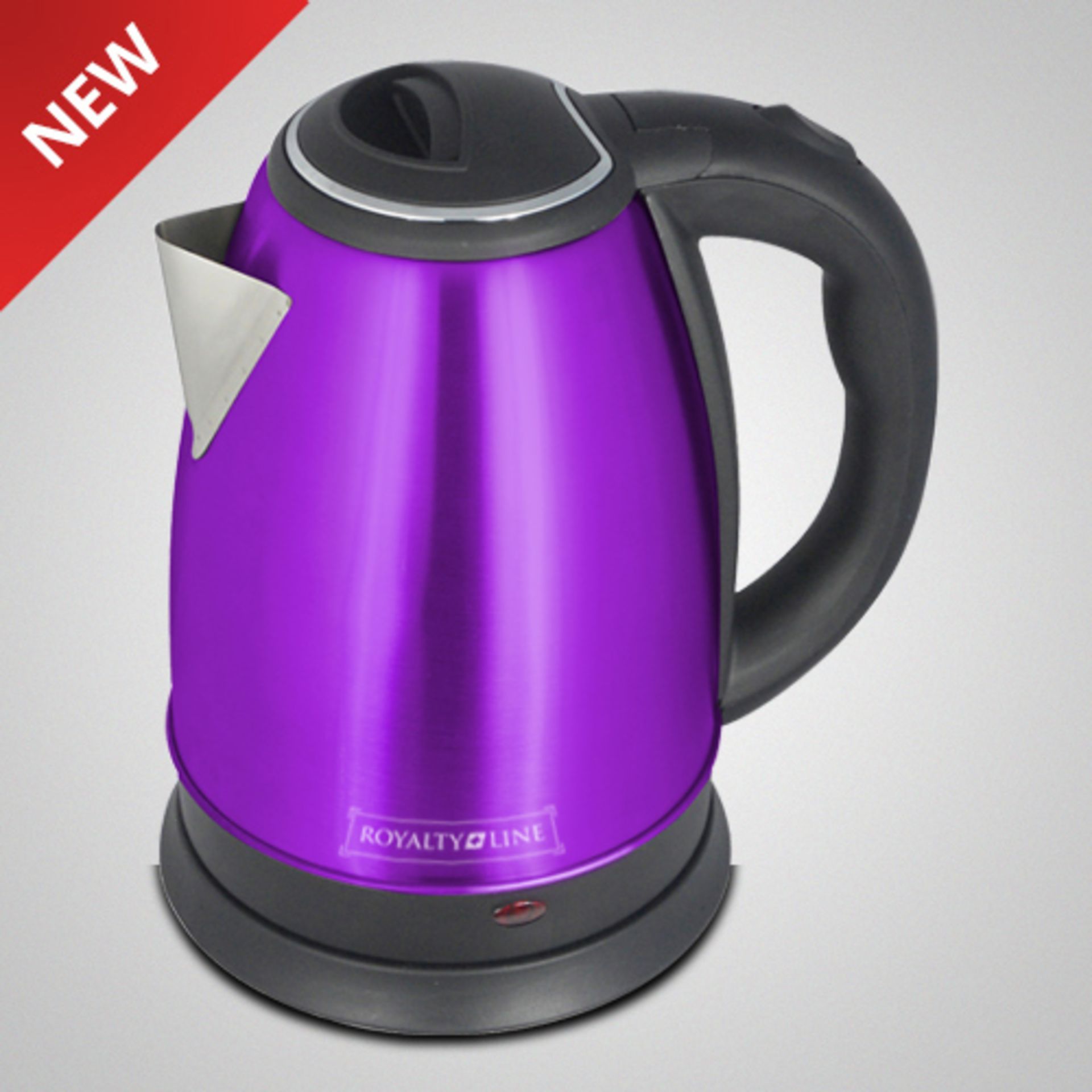 V Brand New Royalty Stainless Steel (Purple) Electric Kettle 1.8L (Cont Plug) SRP £39.99 X 24  Bid