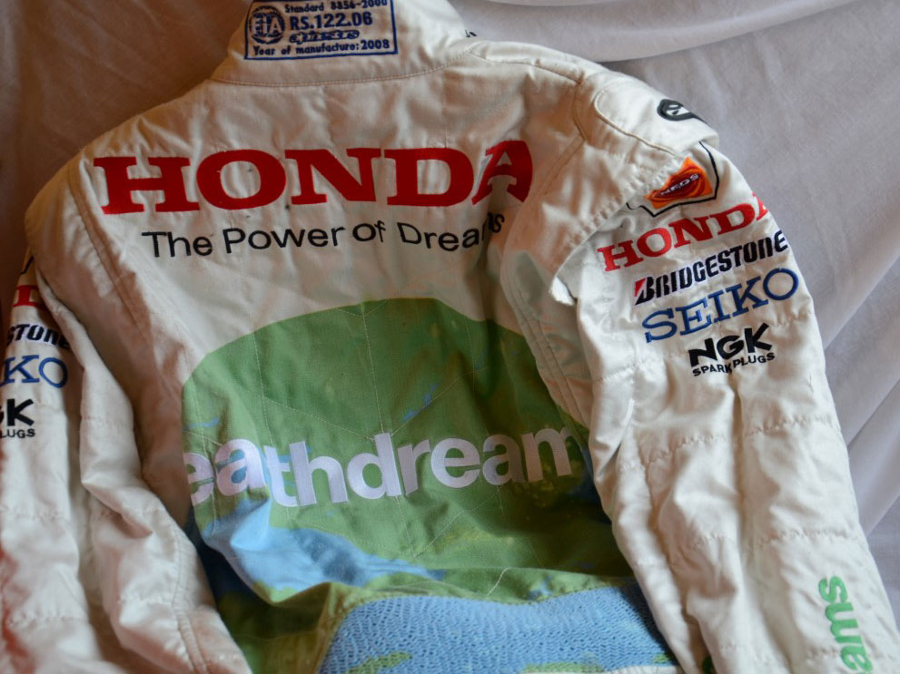 Rubens Barrichello, Honda Earthdreams F1 Race Suit - Image 2 of 2