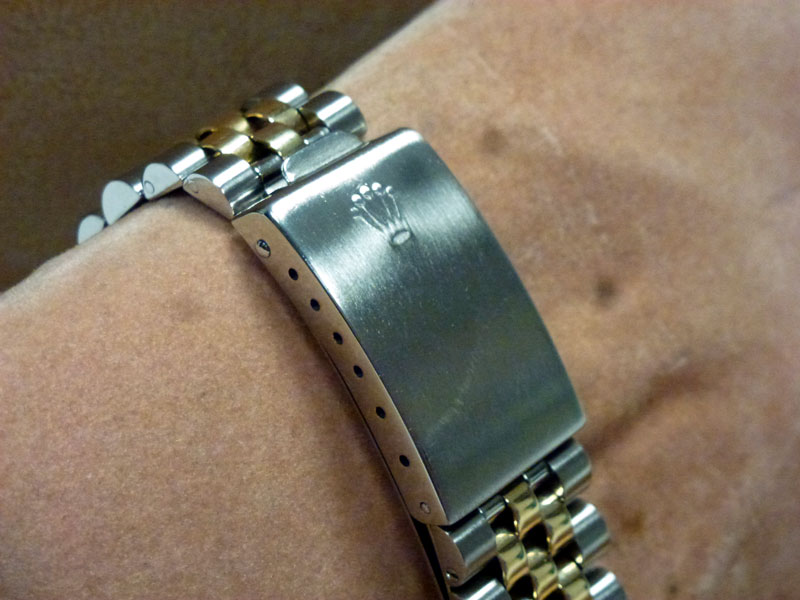 Stainless steel case, with factory two-tone 18 CT yellow gold and stainless steel bracelet. - Image 5 of 6