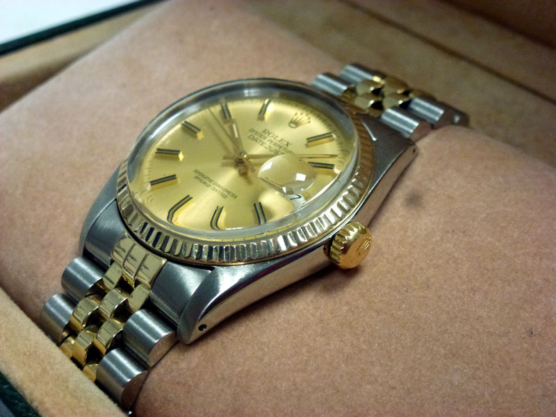 Stainless steel case, with factory two-tone 18 CT yellow gold and stainless steel bracelet. - Image 4 of 6