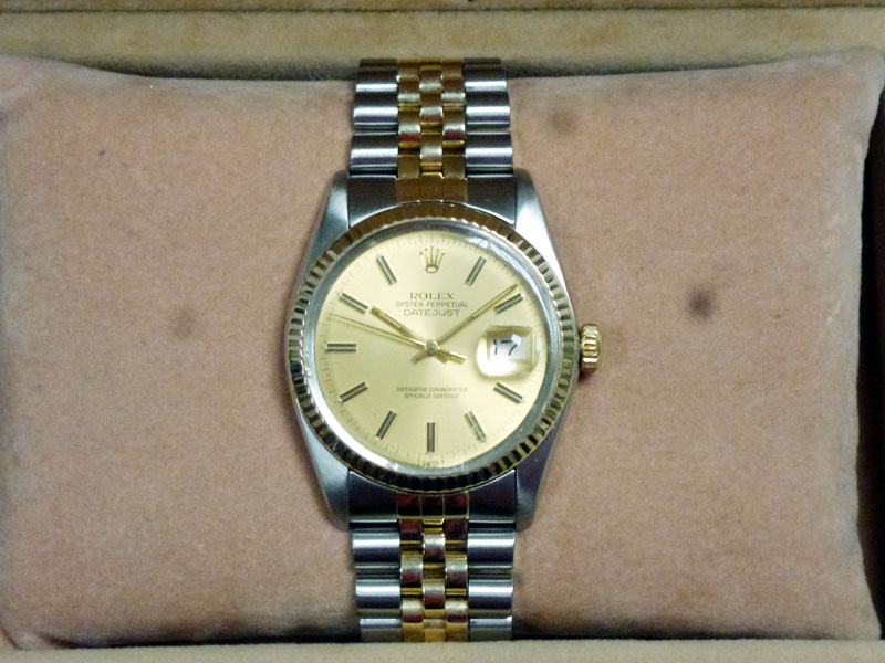 Stainless steel case, with factory two-tone 18 CT yellow gold and stainless steel bracelet. - Image 2 of 6