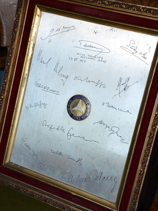 Mercedes-Benz Team Signed 'Silver Arrow' Panel, 1955 - Image 4 of 4
