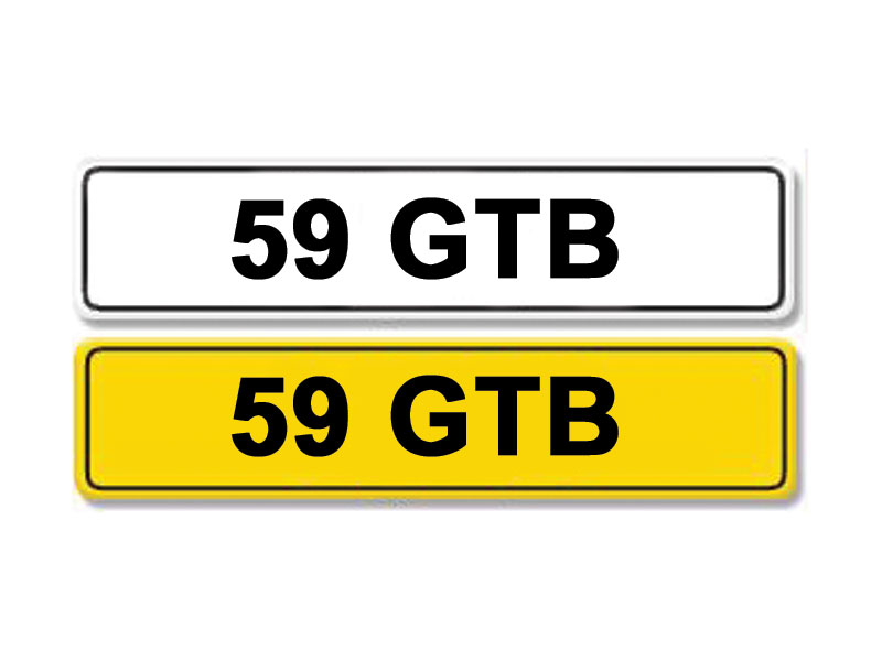 Cherished number plate 59 GTB with retention certificate issued on 22nd May 2015.