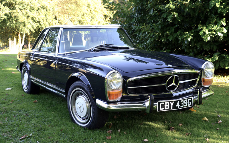 Last of the iconic W113 line, the 280SL was launched in 1968. Blessed with the same effortlessly