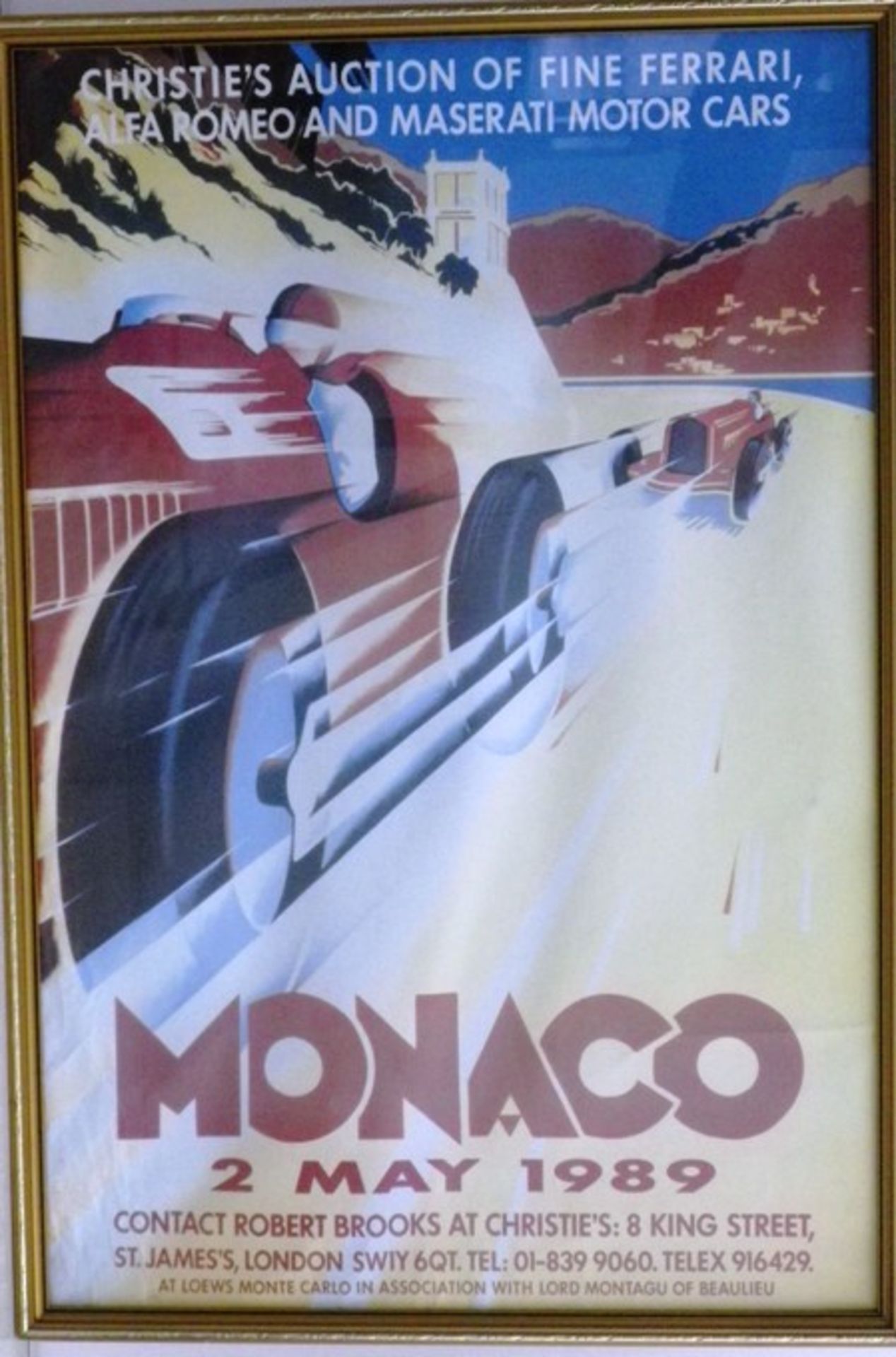 Christie’s Monaco auction postersEstimate : No Reserve Two framed and glazed Christie'sMonaco