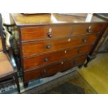 Mahogany chest of drawers with  ivory escutcheons