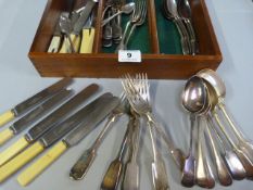 Quantity of silverplated cutlery with 5 hallmarked