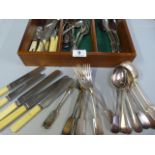 Quantity of silverplated cutlery with 5 hallmarked