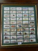 Framed cigarettes cards of mixed transport