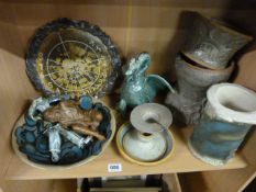 A small quantity of studio pottery and figures
