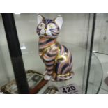 An Imari coloured cat by Royal Crown Derby