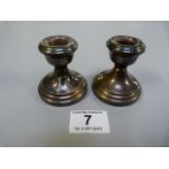 Two hallmarked silved candle stick holders